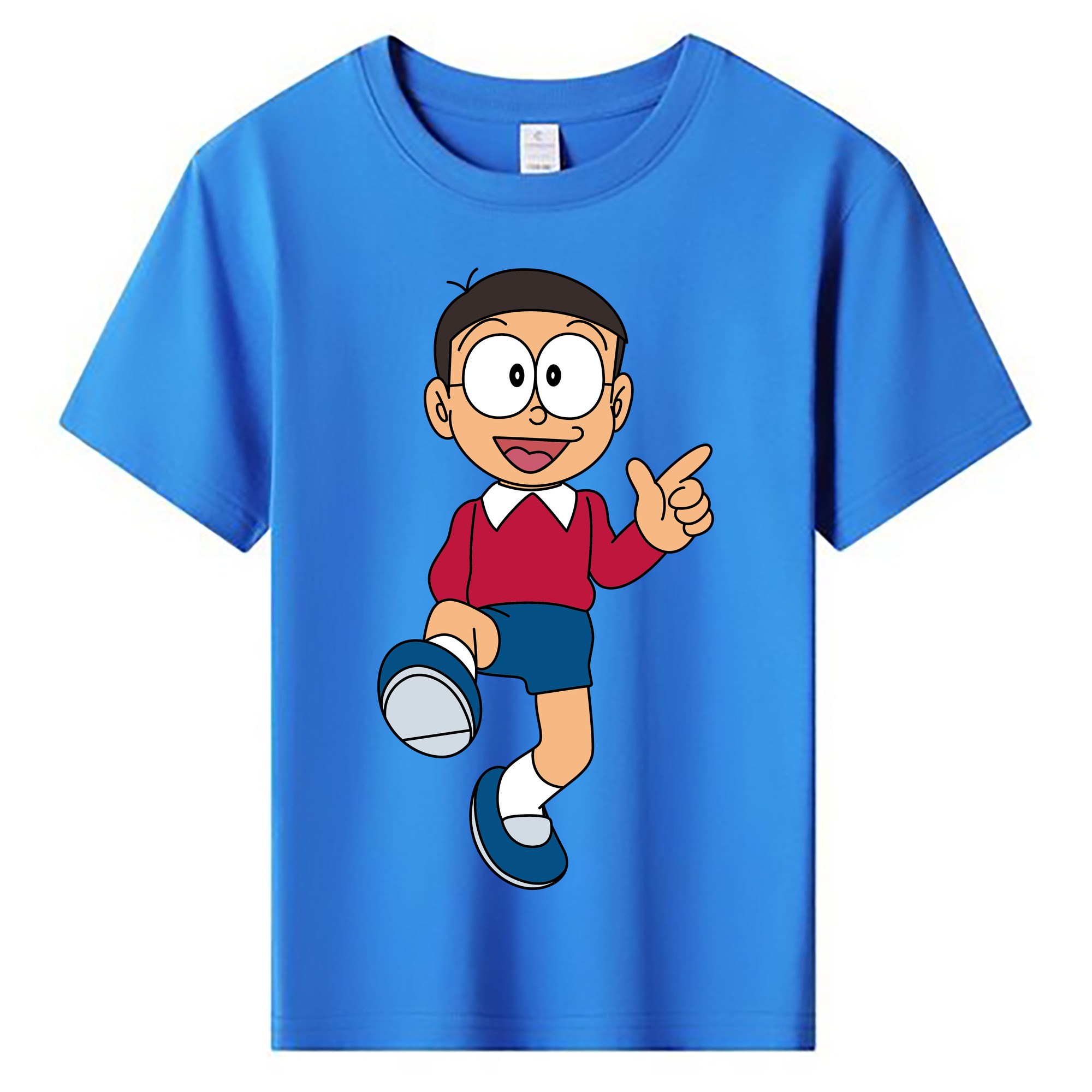 （画像用） ドラえもん 野比 のび太 Doraemon Nobita Nobi 綿100％キッズTシャツ（フロントプリント）